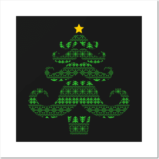 Manly Tree - Christmas Tree Mustache Posters and Art